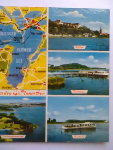 Plön - Rund um den Großen Plöner See - Bosau etc. Mehrbildkarte - Ploen Ploener See Schleswig-Holstein (1968 gelaufen) Ansichtskarte