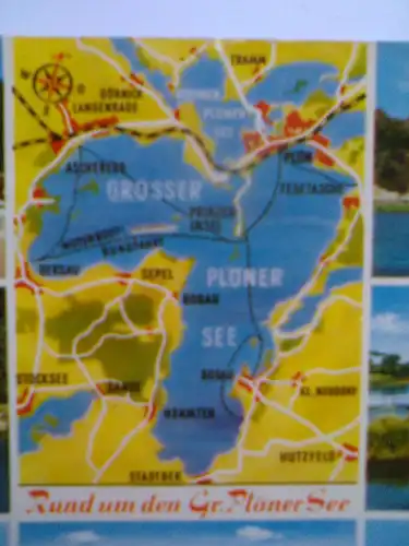 Plön - Rund um den Großen Plöner See - Bosau etc. Mehrbildkarte - Ploen Ploener See Schleswig-Holstein (1968 gelaufen) Ansichtskarte