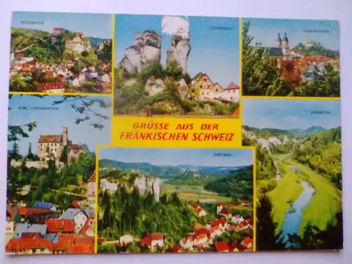 Fränkische Schweiz - Grüsse aus der Fraenkischen Schweiz - Burg etc. Mehrbildkarte - Bayern (1992 gelaufen) Ansichtskarte