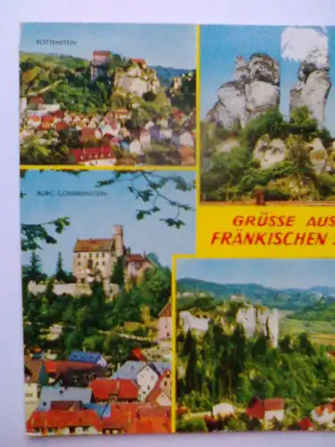 Fränkische Schweiz - Grüsse aus der Fraenkischen Schweiz - Burg etc. Mehrbildkarte - Bayern (1992 gelaufen) Ansichtskarte