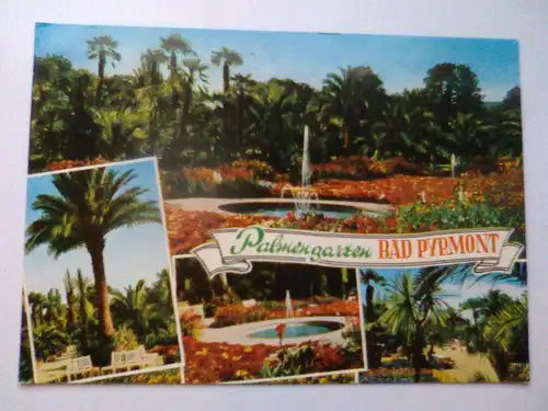Bad Pyrmont - Palmengarten - Springbrunnen etc. Mehrbildkarte - Niedersachsen (gelaufen) Ansichtskarte