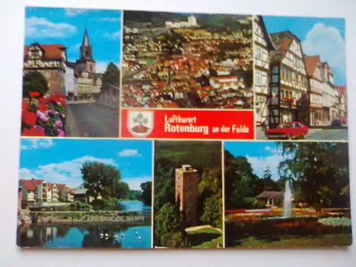 Rotenburg an der Fulda - Luftkurort - Luftaufnahme etc. Mehrbildkarte - Hessen (1990 gelaufen, aber inzwischen ohne Briefmarke) Ansichtskarte