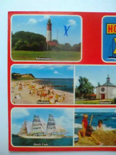 Hohwachter Bucht - Ostsee - Gorch Fock Lütjenburg Luetjenburg etc. Mehrbildkarte - Schleswig-Holstein (1982 gelaufen, Kreuzchen auf der Vorderseite) Ansichtskarte