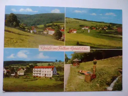 Falken-Gesäß / Oberzent - Grüße aus Falken-Gesaess - Mehrbildkarte - Gasthaus Pension Zur Rose - Hessen (vor 1994 gelaufen) Ansichtskarte