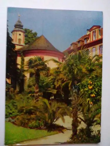 Mainau - Insel Mainau im Bodensee - Barockkirche Palmen und Orangen - Baden-Württemberg (gelaufen) Ansichtskarte