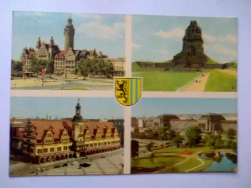 Leipzig - Rathaus Hbf etc. Mehrbildkarte - Hauptbahnhof Rathäuser Rathaeuser - Sachsen (ungelaufen) Ansichtskarte