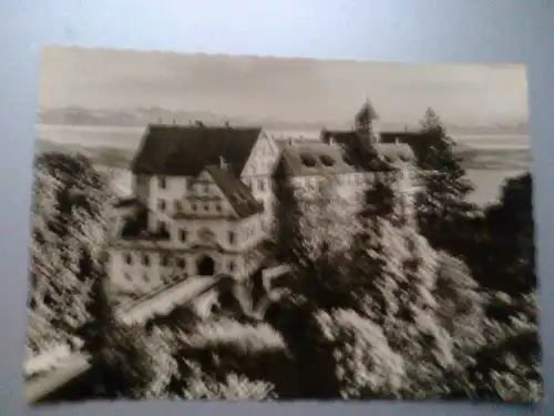 Heiligenberg beim Bodensee - Schloß mit Blick auf die Schweizer Alpen - Echtes Foto - Schloss - Baden-Württemberg (ungelaufen) Ansichtskarte