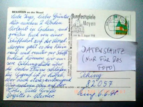 Beilstein an der Mosel - Grüße aus Beilstein an der Mosel - Mehrbildkarte - Rheinland-Pfalz (1998 gelaufen) Ansichtskarte