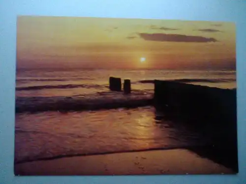 See - Abendstimmung an der See - Sonnenuntergang - Stempel Büsum Buesum (1994 gelaufen) Ansichtskarte