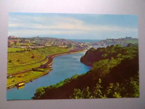 Whitby - River Esk - Fluss - North Yorkshire England (ungelaufen) Ansichtskarte