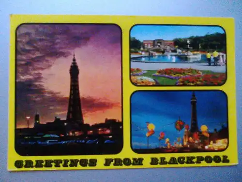 Blackpool - Greeting from Blackpool - Tower / Turm etc. Mehrbildkarte - England (ungelaufen) Ansichtskarte
