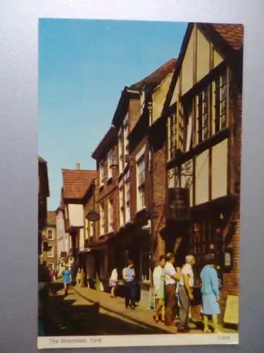 York - The Shambles - Straße mit kleinen Läden - North Yorkshire England (ungelaufen) Ansichtskarte