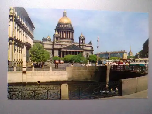 Leningrad / Sankt Petersburg - Isaakskathedrale (mit Brücke) / Kathedrale des Heiligen Isaak von Dalmatien - Russland (ungelaufen) Ansichtskarte