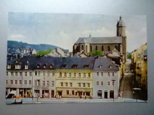 Annaberg-Buchholz / Erzgebirge - Markt mit Annenkirche und Pöhlberg Poehlberg (ungelaufen) Ansichtskarte