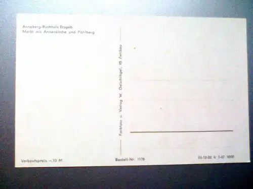 Annaberg-Buchholz / Erzgebirge - Markt mit Annenkirche und Pöhlberg Poehlberg (ungelaufen) Ansichtskarte