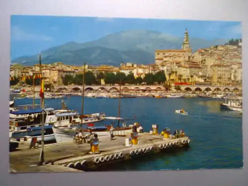 Menton - Hafen / Port - Boot Boote etc. - Alpes-Maritimes Frankreich (1971 gelaufen) Ansichtskarte