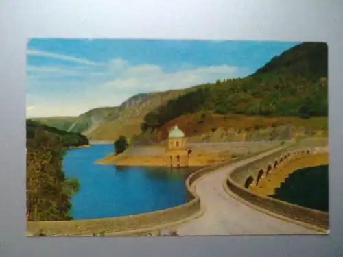 Rhayader - Elan Valley - Gareg Dou Dam - Staudamm Talsperre - Wales (ungelaufen, aber beschrieben) Ansichtskarte