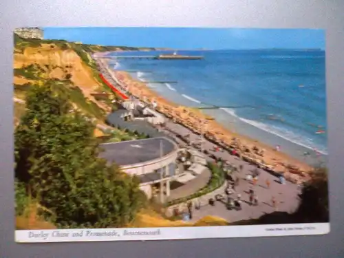 Bournemouth - Durley Chine and Promenade - Dorset England (1968 gelaufen, inzwischen ohne Briefmarke) Ansichtskarte