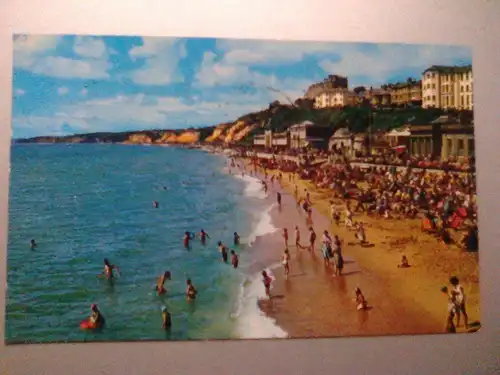 Bournemouth - Strand und Klippen - West Beach and the Cliffs - Badeleben - Dorset England (1964 gelaufen) Ansichtskarte