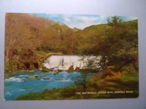 Monsal Dale - Wasserfall - Fluss Wye - Derbyshire England (ungelaufen) Ansichtskarte