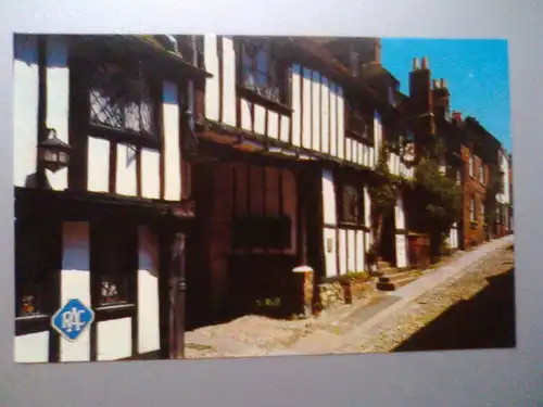 Rye - Mermaid Inn - East Sussex England (ungelaufen, klebte in einem Album) Ansichtskarte