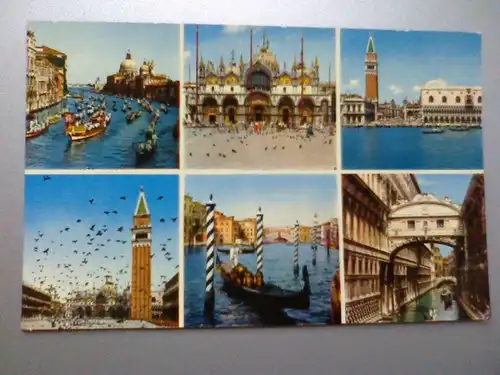 Venedig - Gondel Gondola Gondolieri etc. Mehrbildkarte - Venezia Italien (1968 gelaufen) Ansichtskarte