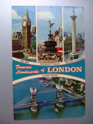 London - Tower Bridge Big Ben etc. Mehrbildkarte - England (1974 gelaufen) Ansichtskarte
