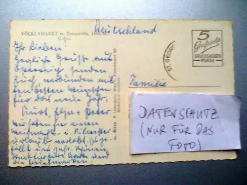 Vöcklamarkt m. Traunstein - Panorama - Voecklamarkt Oberösterreich Österreich (gelaufen, inzwischen ohne Briefmarke) Ansichtskarte