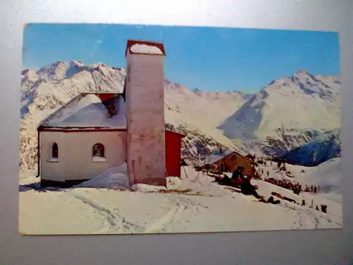 Hochsölden - Rotkogljoch Kirche und Hütte im Winter - Sölden Soelden Tirol Österreich (gelaufen ? inzwischen ohne Briefmarke) Ansichtskarte
