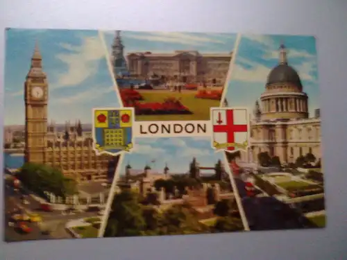 London - Tower Bridge Wappen etc. Mehrbildkarte - England (1977 gelaufen) Ansichtskarte