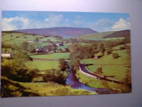 Pendle Hill from Happy Valley - Lancashire England (ungelaufen, aber beschrieben) Ansichtskarte