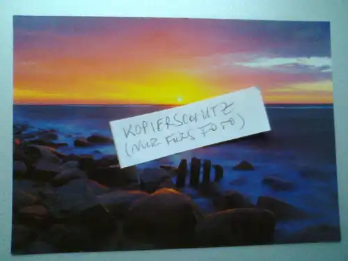 Ostsee - Abendstimmung an der Ostsee - Sonnenuntergang - Ostsee-Zeitung (gelaufen, klebte in einem Album) Ansichtskarte