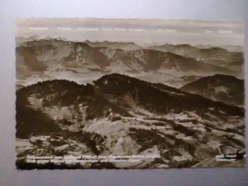 Oberstaufen im Allgäu -Teilpanorama vom Hochgrat - Luftaufnahme - Bayern (1960 gelaufen) Ansichtskarte