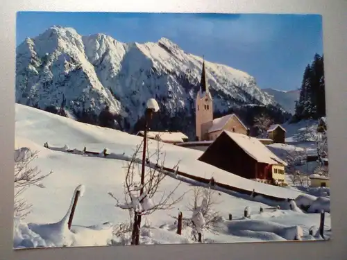 Tiefenbach im Hochallgäu mit Rubihorn und Nebelhorn - Kirche etc. Winter - Bayern (ungelaufen) Ansichtskarte