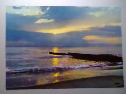 Brandung - Sonnenuntergang ? - Urlaubskarte Ostsee (ca. 1987 gelaufen) AK Ansichtskarte