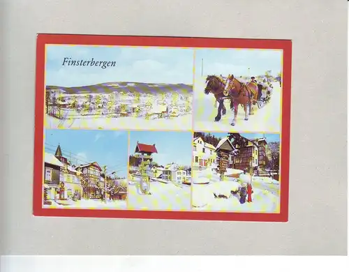 Friedrichroda / Finsterbergen - Teilansicht Kurheim Schlittenfahrt etc. Mehrbildkarte (ungelaufen) AK Ansichtskarte