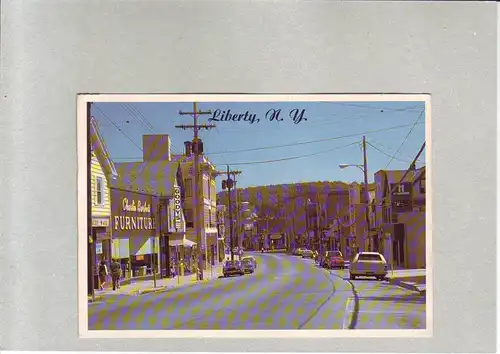 Liberty / New York - Main St. - USA (ungelaufen, aber beschriftet) AK Ansichtskarte