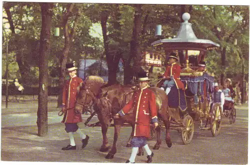 Kopenhagen - Tivoli - Goldene Kutsche - Pferd Pferde - Dänemark (ungelaufen) AK Ansichtskarte