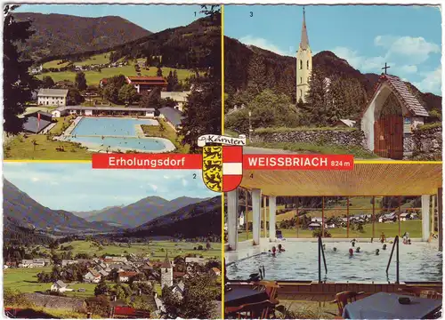 Weißbriach (Gitschtal) - Erholungsdorf - Kärnten Österreich (197X gelaufen, ohne BM, Ecken bestoßen) AK Ansichtskarte