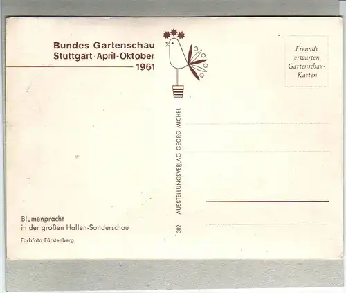 AK Stuttgart - Bundes Gartenschau 1961 - Blumenpracht (ungelaufen) AK Ansichtskarte