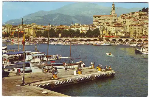 AK Menton - Hafen - Alpes-Maritimes Frankreich (1972 gelaufen) AK Ansichtskarte