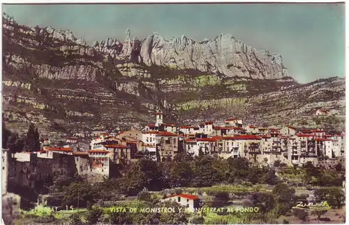 AK Monistrol de Montserrat - Panorama - Katalonien Spanien (ungelaufen) AK Ansichtskarte