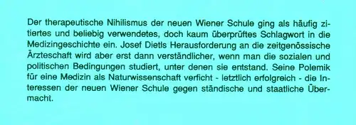 Wiesemann, Claudia: Josef Dietl und der therapeutische Nihilismus - Zum historischen und politischen Hintergrund einer medizinischen These. 