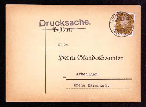 DR Postkarte Drucksache von OFFENBACH nach Arheilgen - 6.9.32 - Mi.410