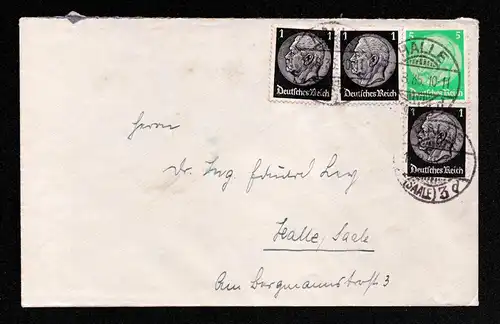 DR Brief von HALLE (SAALE) - 17.8.35 mit Mi.511,515