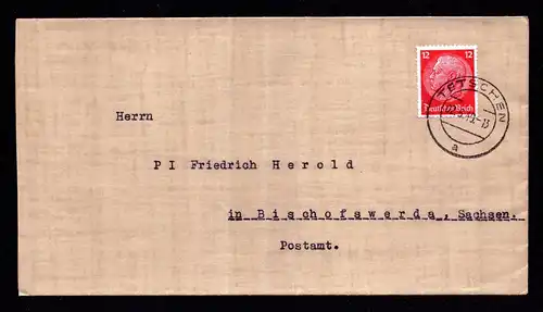 DR Brief von  TETSCHEN nach Bischofswerda - 2.6.40 mit Mi.519