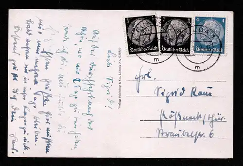 DR Postkarte von FULDA nach Pößneck - 28.1.42 mit  Mi.512, 514 in MiF