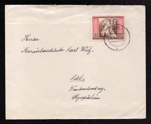 DR Brief von KÖLN nach Kiel - 8.12.42 mit Mi.822