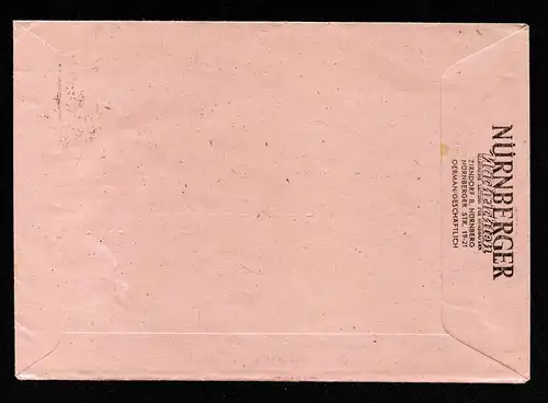 All.Bes. Brief Drucksache von ZIRNDORF nach Nürnberg - 14.6.46 mit Ziffern 6 Pf -  Mi.916 - offene Verschlussklappe v. Nürnberger Nachrichten
