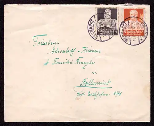 Deutsches Reich Brief von  NEUMARKT nach Pollenried mit Mi.557,560  - gestempelt 13.11.34 -  siehe Scan